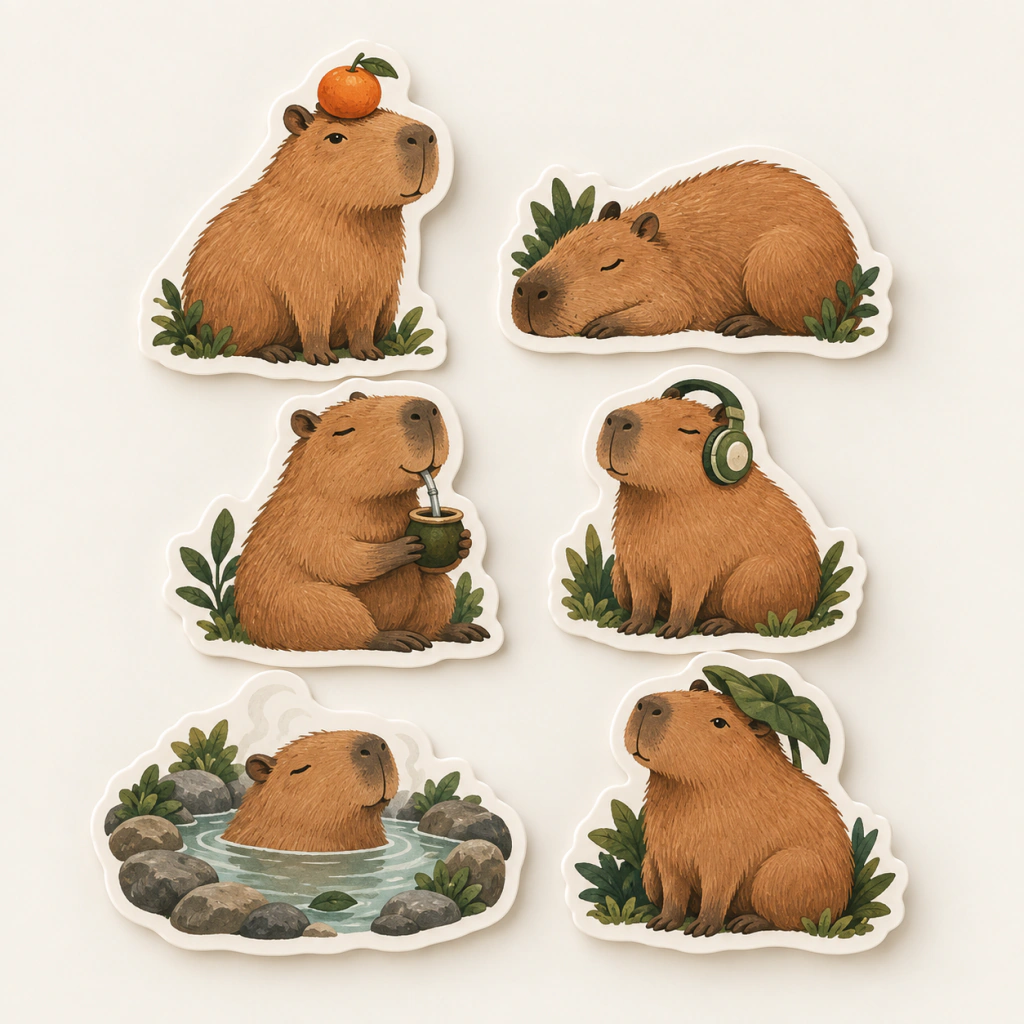 Stickers Capybara — La Banda Tranqui